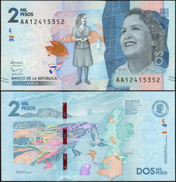 Колумбия 2000 песо 2014-2021