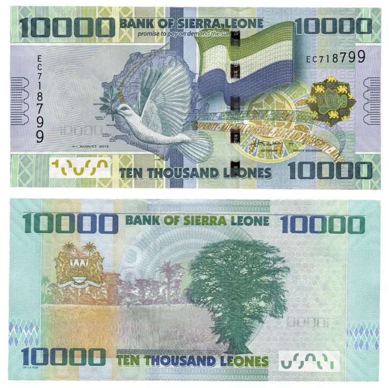 Сьерра-Леоне 10000 леоне 2013-2021