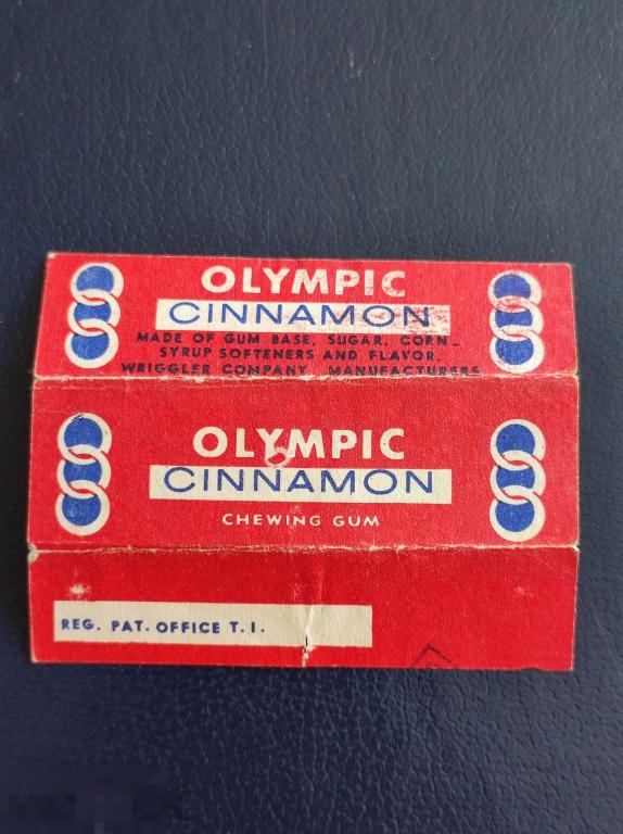 Обёртка от пластинки OLYMPIC Иран CINNAMON  жвачка жевательная резинка обертка этикетка фантик 