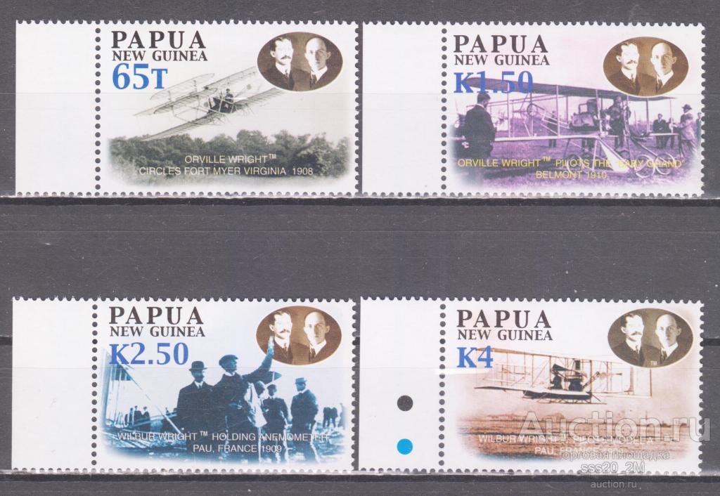 Папуа-Новая Гвинея 2003 100-летие первого полета братьев Райт Mi1008-1011 MNH