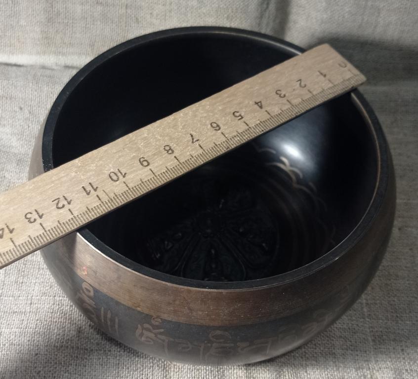 Старинная поющая чаша, Тибет, мантра, латунь, будда. (2).