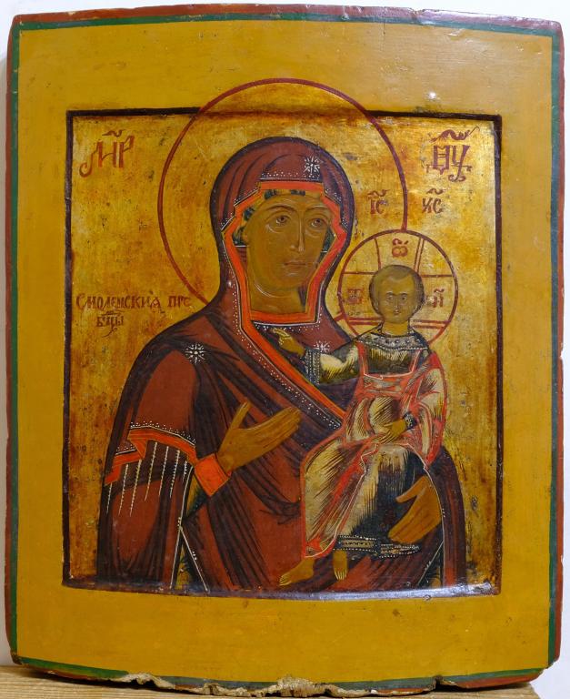 Икона Смоленская Богородица 18 век ковчег оригинал красота 31,5х26,7см.