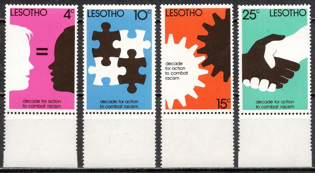 ❤1977 Лесото Борьба с расизмом Mi 241-244 (Полная серия) MNH OG