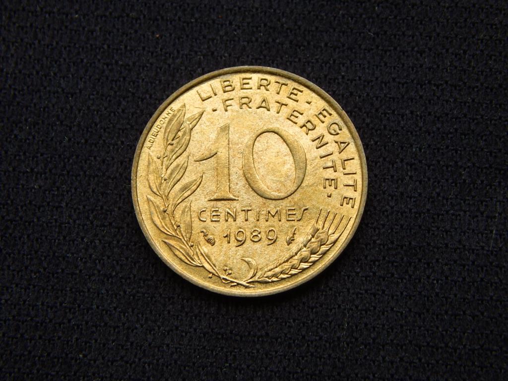 10 сантимов 1989 года Франция Ау57