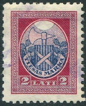 Латвия 1926 судебная пошлина 2 лата фасция вз 卐 nh Зуб.10 фискальная непочтовая