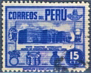 Перу 1938 г  Музей антропологии и археологии в Лиме . Mi 390  Гаш.