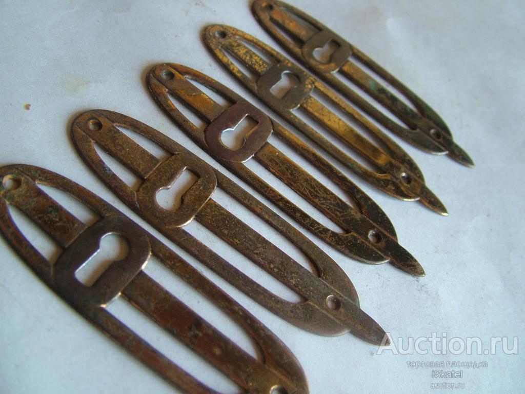 5 накладок для мебели Латунь 1930-50е