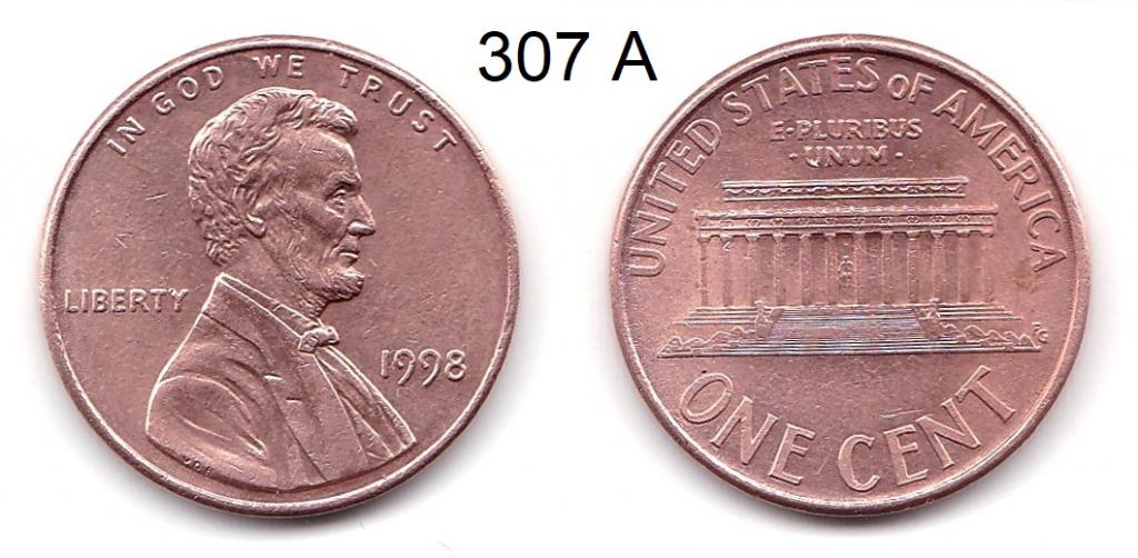 США. 1 цент. 1998 год.
