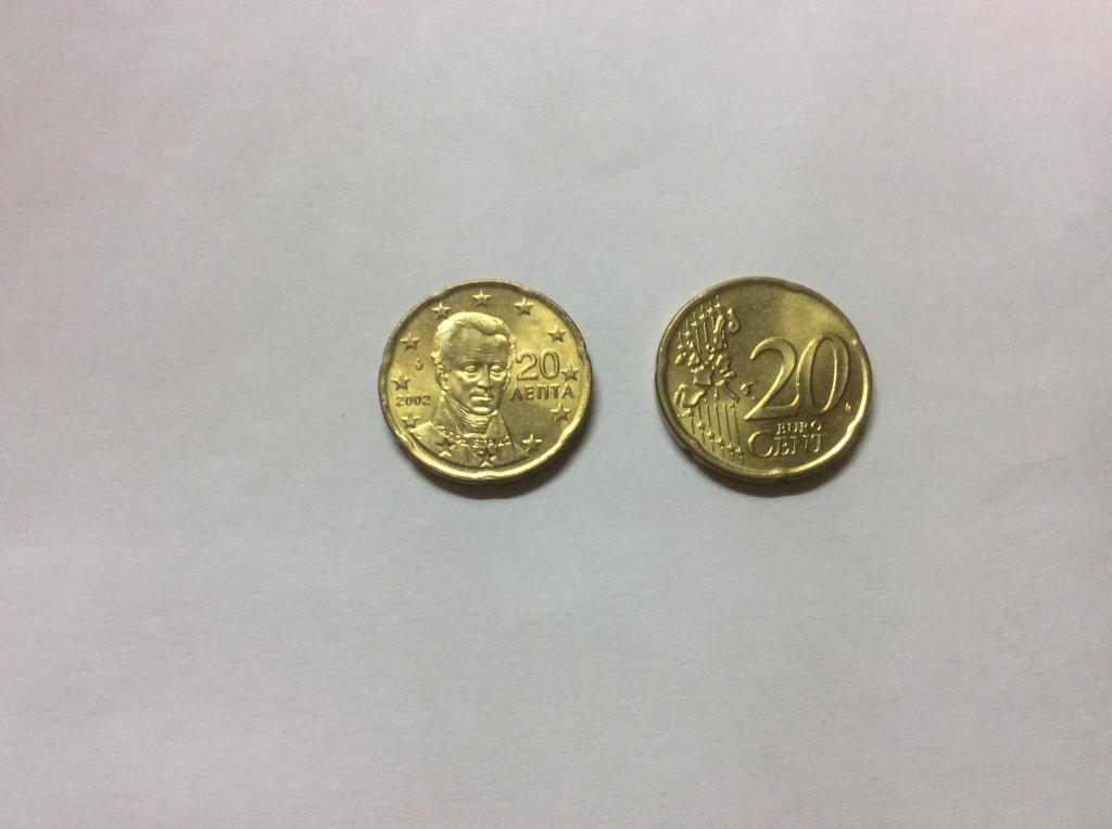 Греция 20 центов 2002 Регулярная