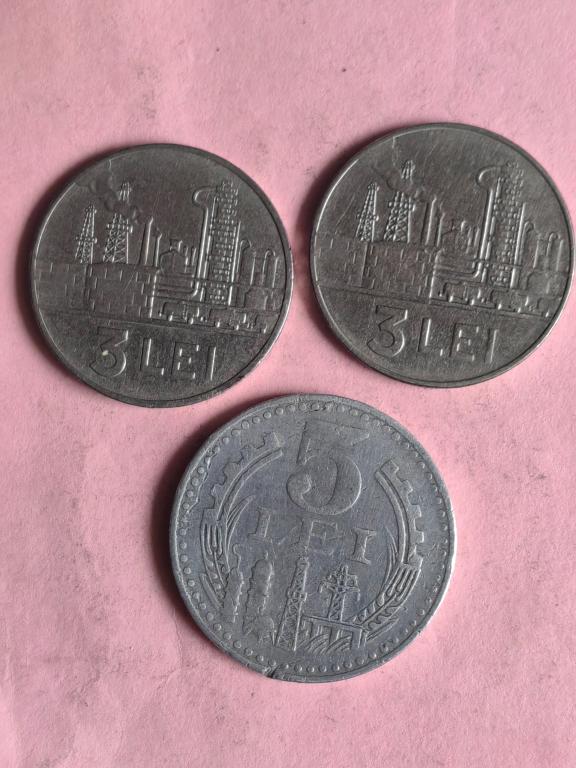 3 леи 1963, 1966, 5 лей 1978 Румыния КМ# 91, 96, 97