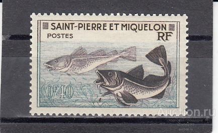 ST. PIRRE ET MIQUELON  МИКЕЛОН  Рыбы Стандарт № 381  1957  Сост** MNH