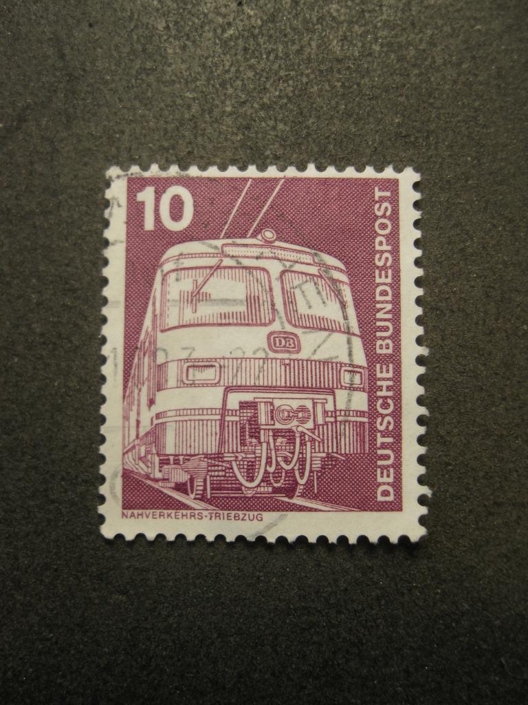 Локомотив, поезд, техника, ФРГ, Германия 1975 год, марка стандарт гашеная (4.24)