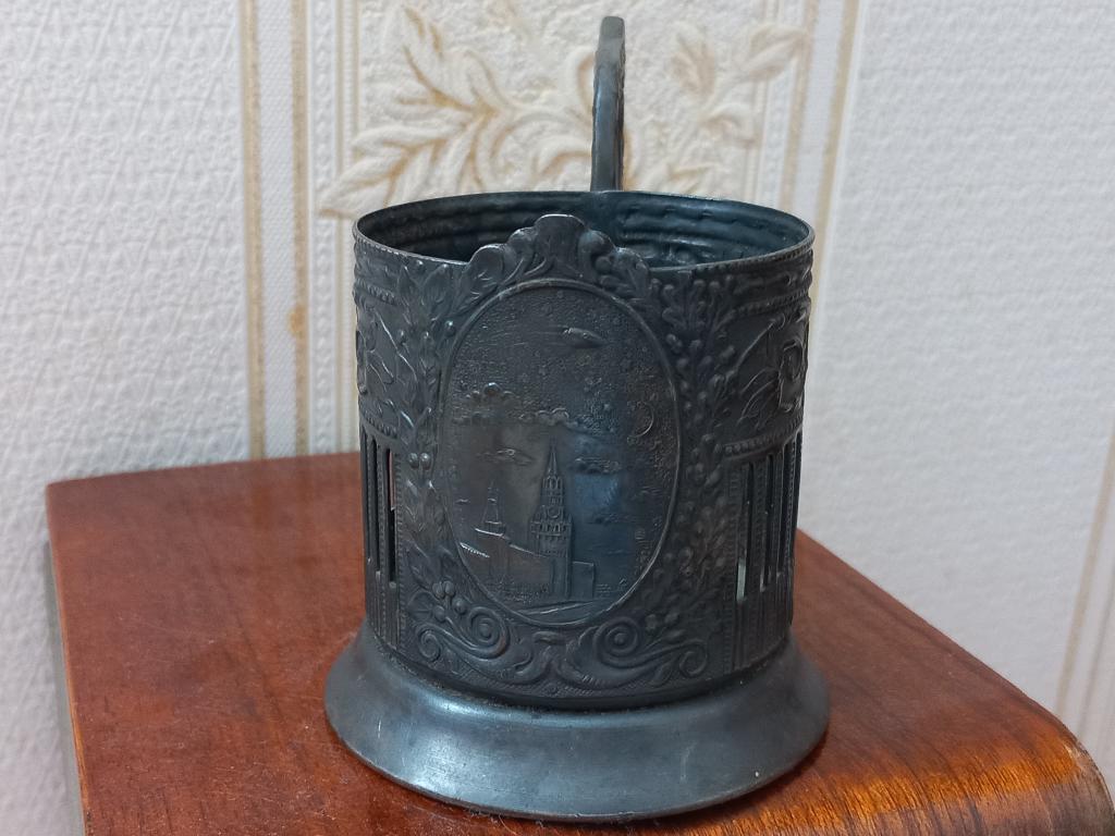 Редкий подстаканник мельхиор. СПАССКАЯ БАШНЯ 1950- е года. в ЛЮКСЕ !!!