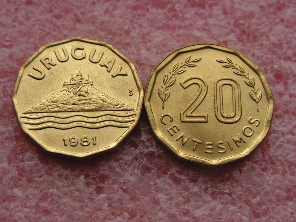 Уругвай 20 чентезимо 1981 unc
