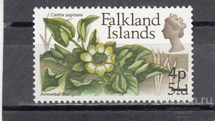 FALKLAND ISLANDS ФОЛКЛЕНДЫ  Флора Цветы Надпечатка    1971 Сост**  MNH