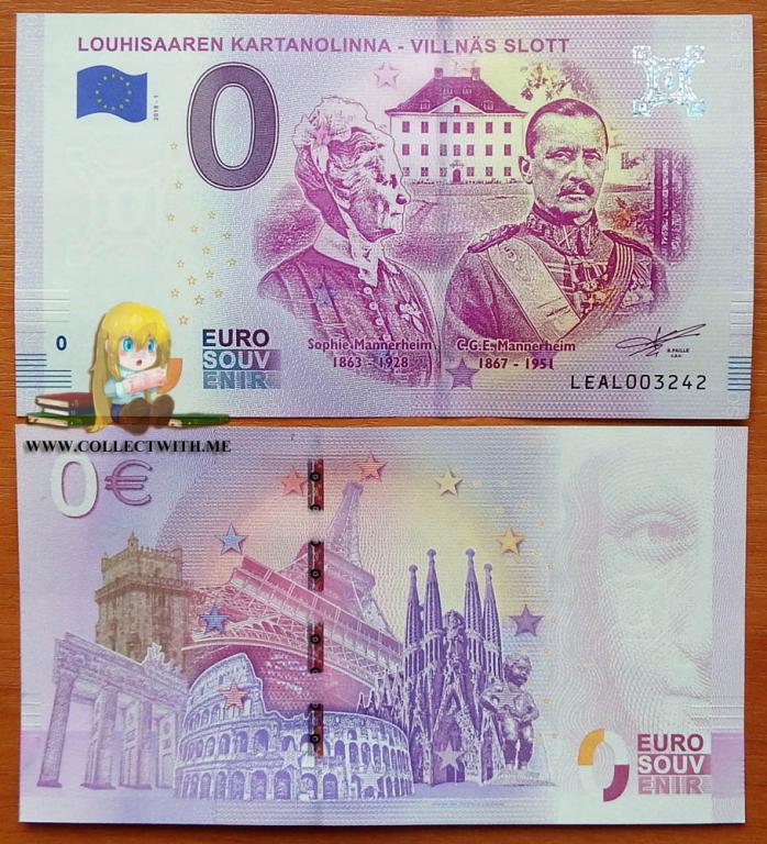 Финляндия 0 евро 2018 ~ Louhisaaren Kartanolinna - Villnas Slott UNC LEAL-2018-1