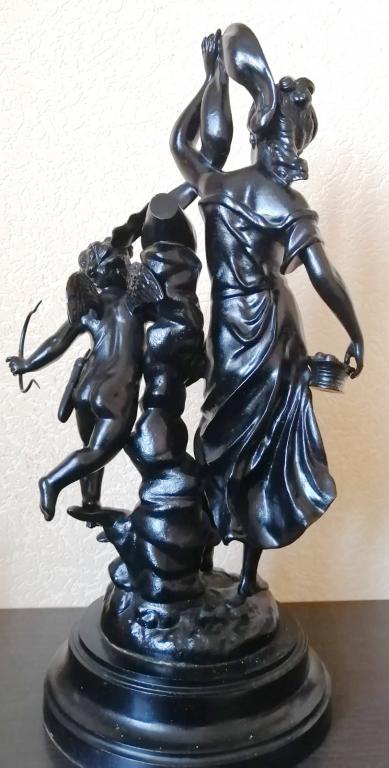 чугунная скульптура Богиня Весны и Купидон, высота 50 см,  Касли, 1950е гг