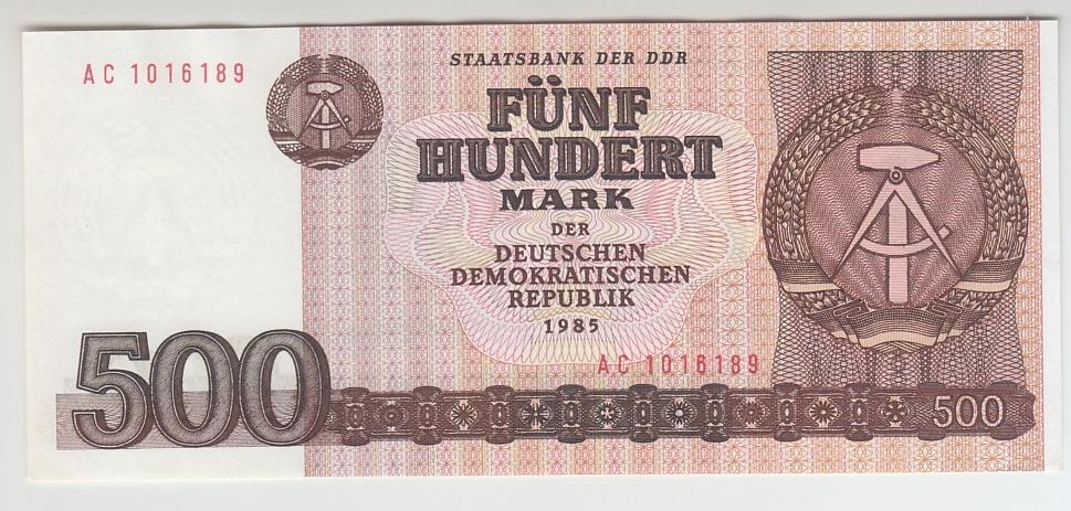 ГДР 500 марок 1985 UNC