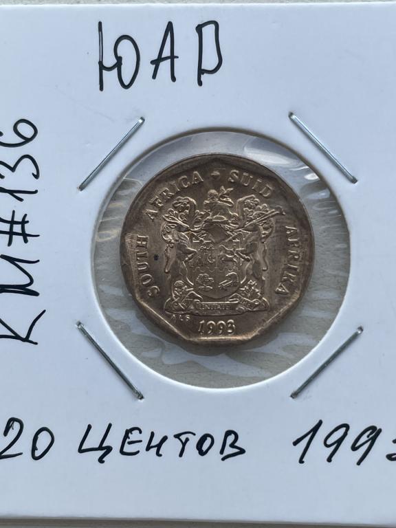 ЮАР, 20 центов 1993 г., Unc!