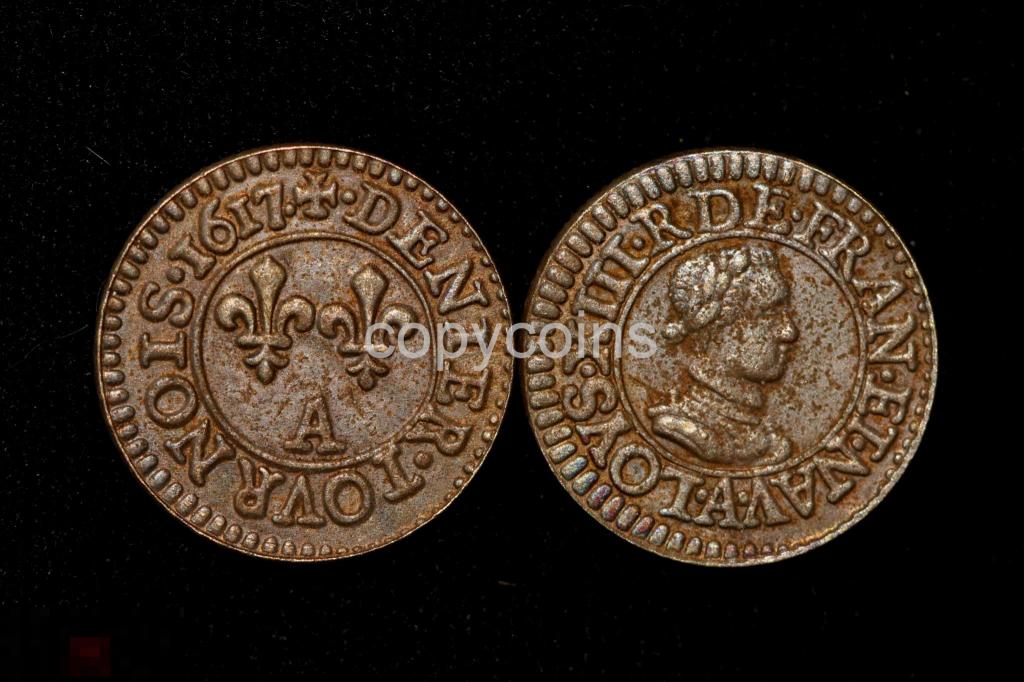 1 денье 1617 года Франция 