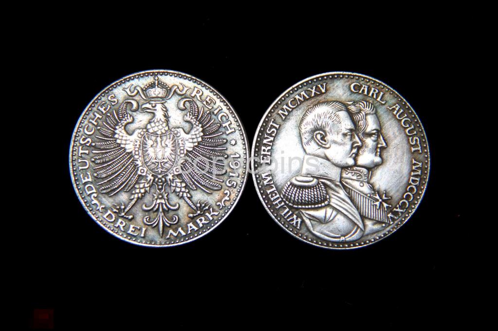 3 марки 1915 года Саксен-Веймар-Эйзенах 100 лет Великим герцогам 792