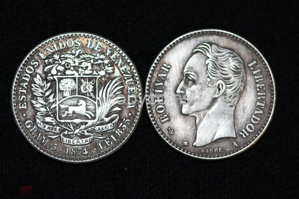 5 сентаво 1874 года Венесуэла Боливар 1694 