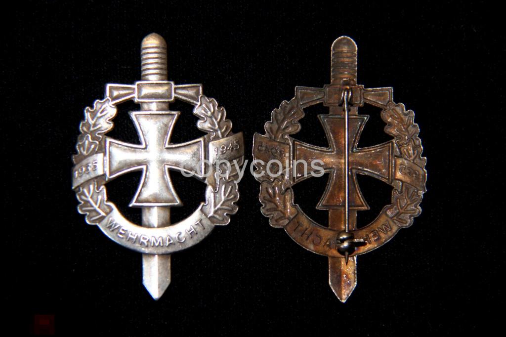Нагрудный знак Вермахт Wermacht 1935 - 1945 гг. серебро 