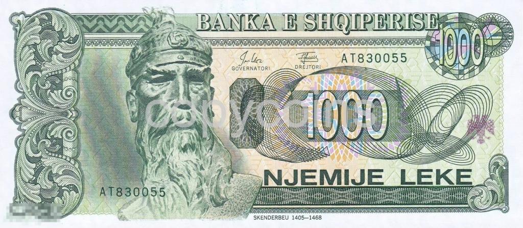 Б1182 1000 лек 1994 года Албания, копия