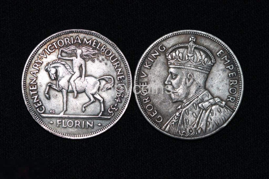1 флорин 1934 года Австралия оригинал ушел за 15000 долларов 4623 