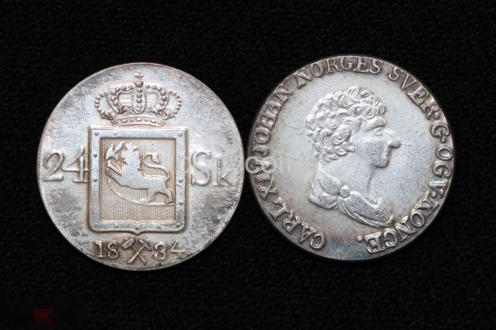 24 скиллинга 1834 года Норвегия 