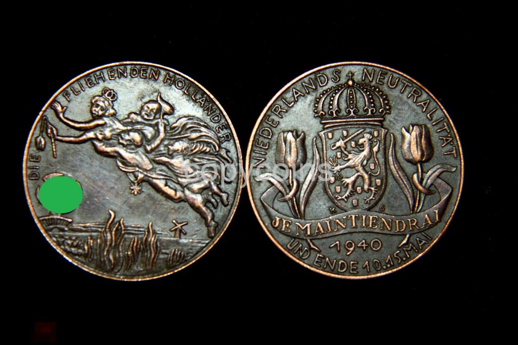 Памятная медаль по случаю падения Нидерландов Карл Гетц май 1940 года медь 