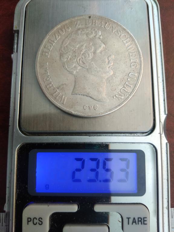 Брауншвейг 2 талера 1843 г.  КОПИЯ.