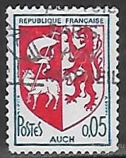 Франция. 1966. Гербы. Гашение. Разновидность.