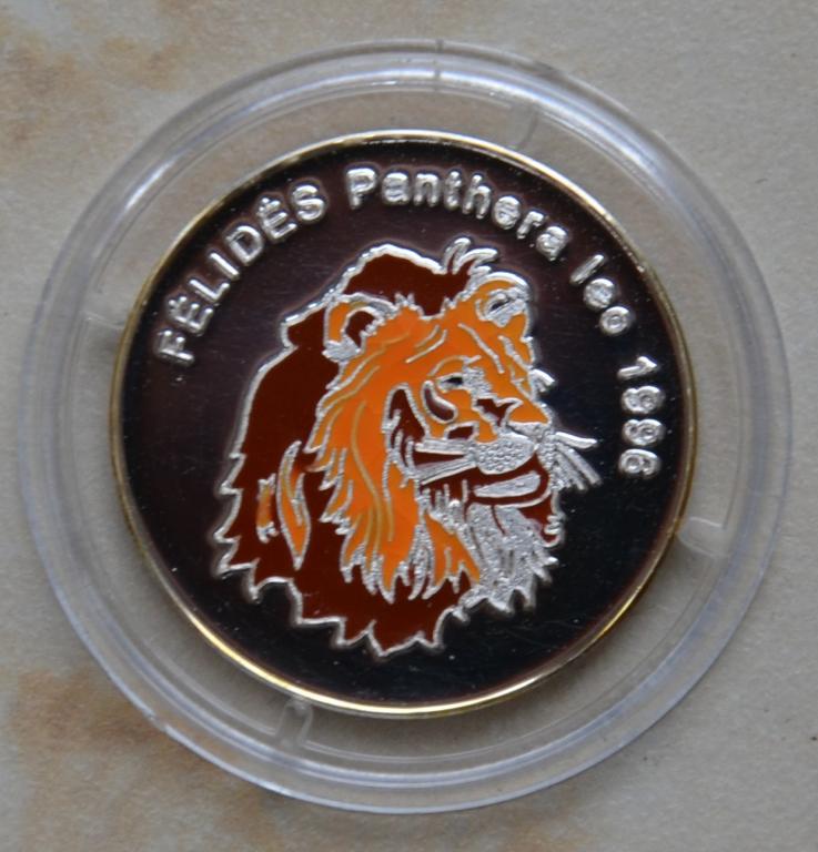 Конго 500 франков 1996, лев серебро пруф