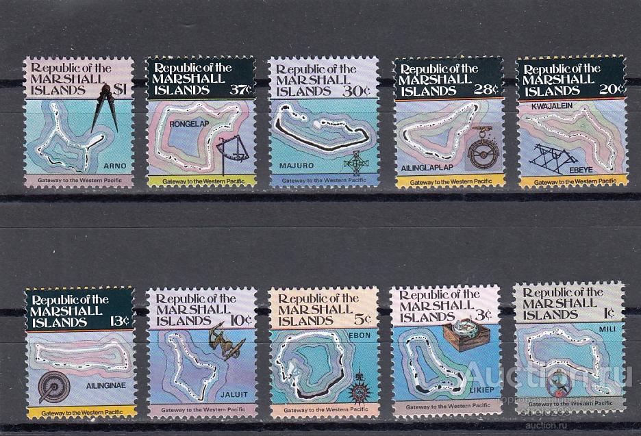 MARSHALL ISLANDS  МАРШАЛОВЫ ОСТРОВА Карта  Серия  1984 Сост **  MNH