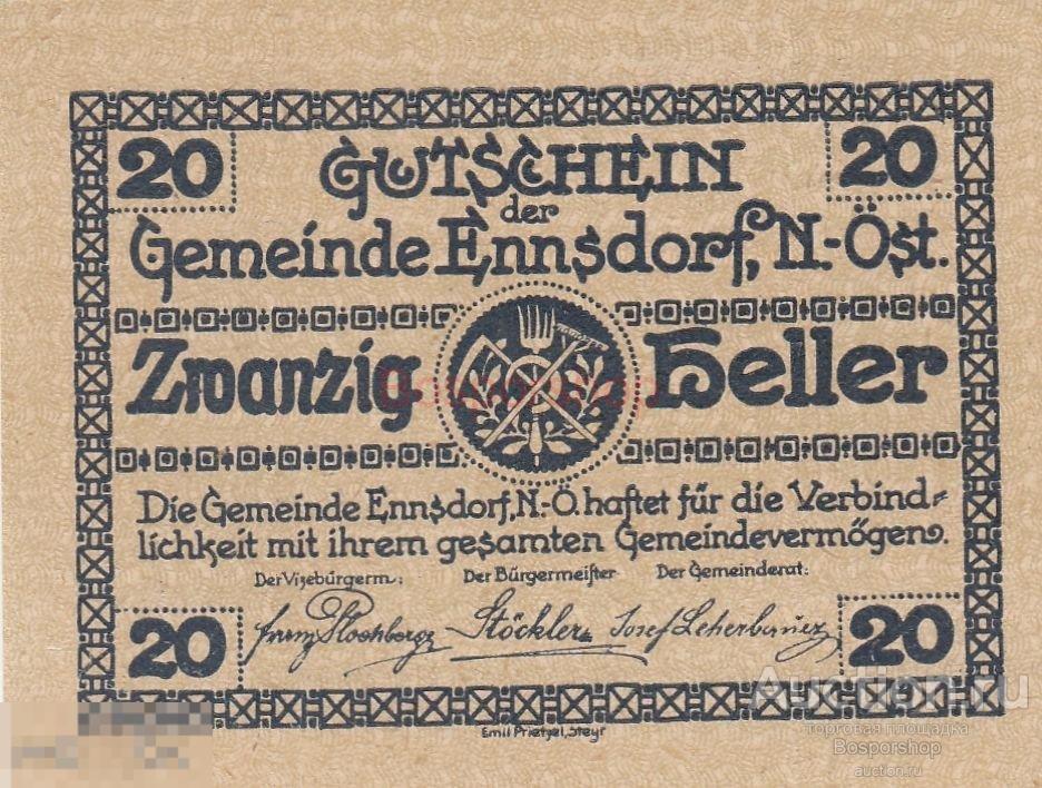 Австрия Энсдорф 20 геллеров 1914-1920 гг. (3) 
