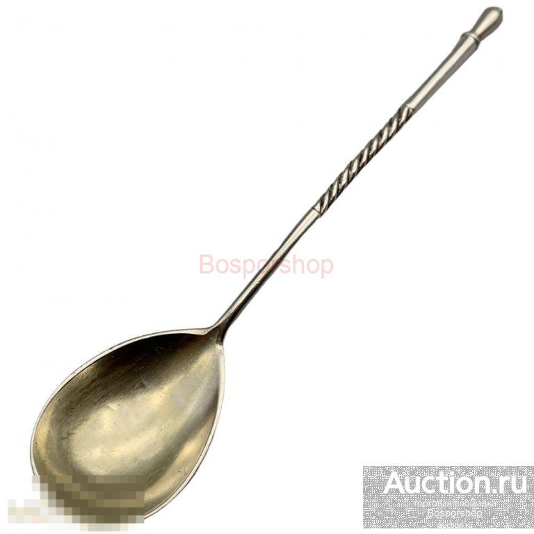 Серебряная чайная ложка, 0.84 проба, 1886-1899 гг., (НК) Российская Империя 
