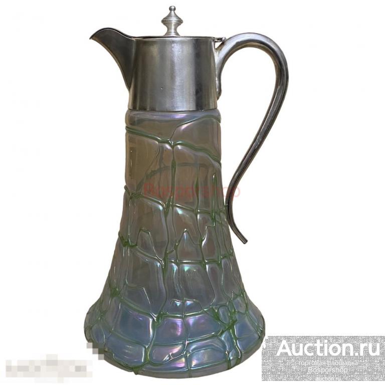 Кувшин стекольной фабрики "Вдова Иоханна Летца", иризированное стекло, 1900-1910 г, Германия 