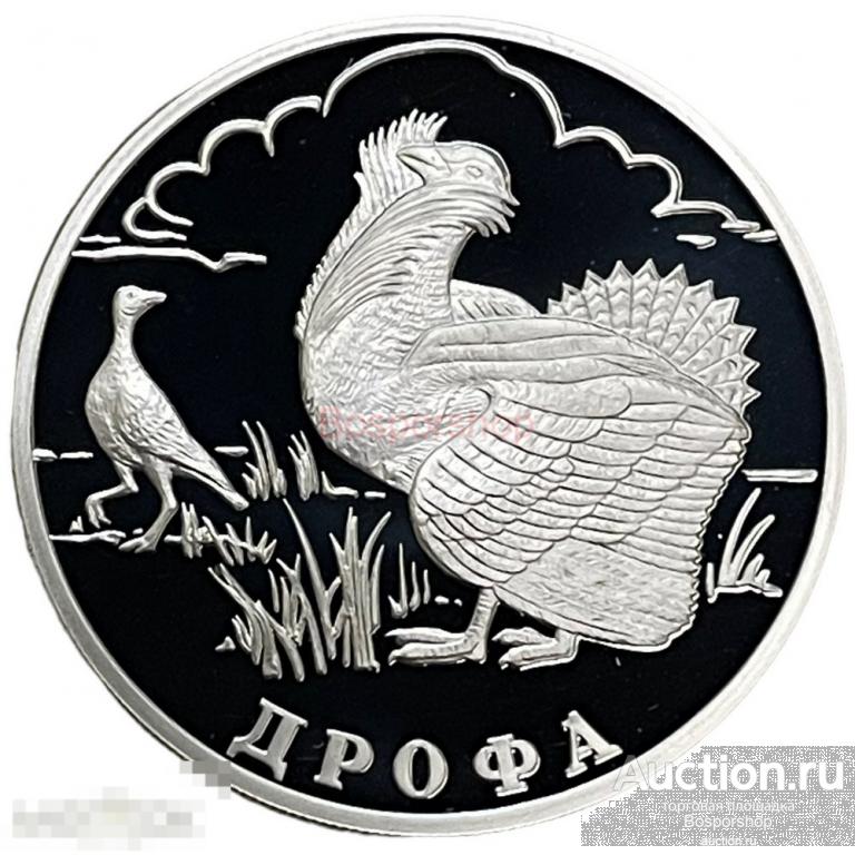 Россия 1 рубль 2004 г. (Красная книга - Дрофа) (Proof) 