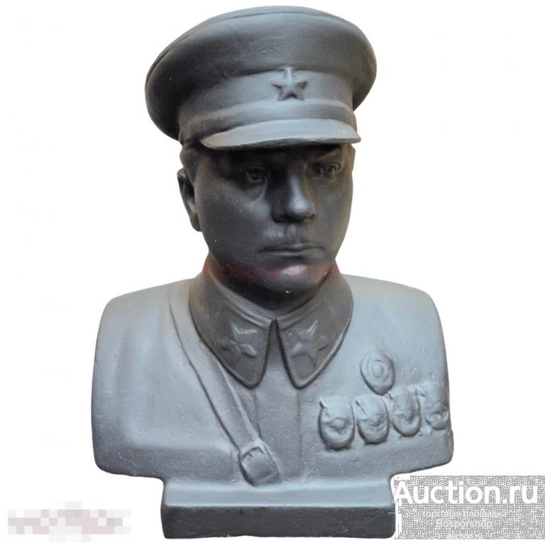 Терракотовый бюст "К. Е. Ворошилов" 1935-1940 гг., Гжель, СССР 