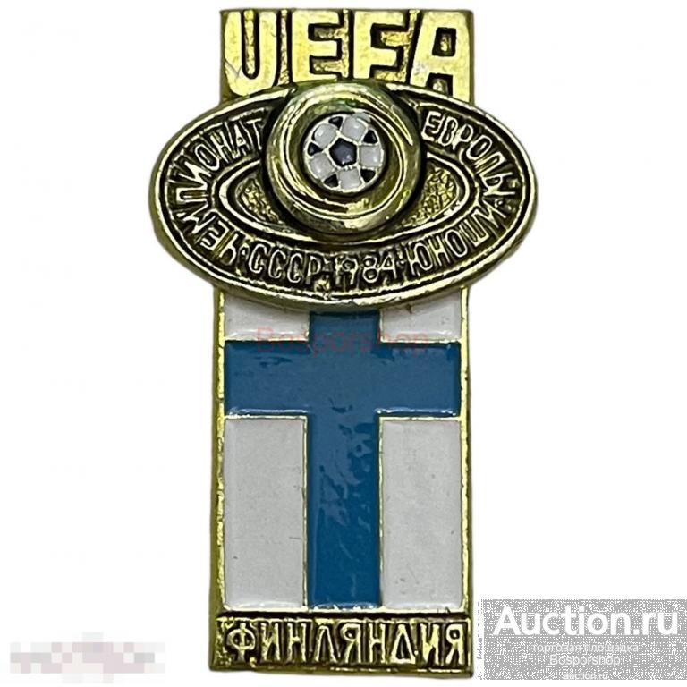 Знак "Финляндия" из серии "Чемпионат Европы по футболу среди юношей" СССР 1984 г. 
