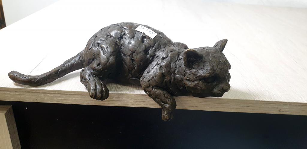 Котенок с полки 295. Бронза. Статуэтка. Животные.