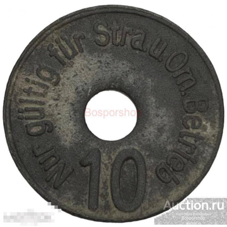 ФРГ, Дуйсбург 10 пфеннигов 1947-1948 гг. (Транспортная компания A.G.) (2) 