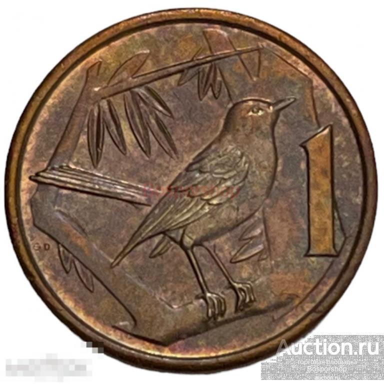 Каймановы острова 1 цент 1987 г. 