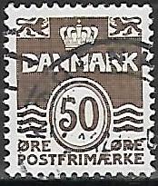 Дания. 1974. Номинал, волнистые линии. U.
