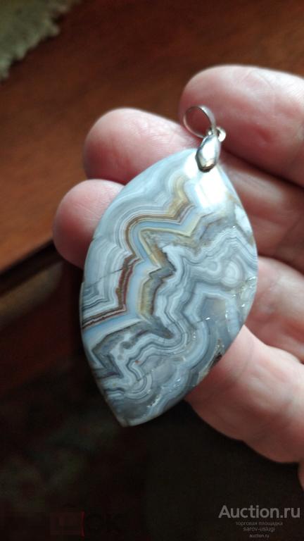 Кулон, безумный,кружевной агат,сталь 
