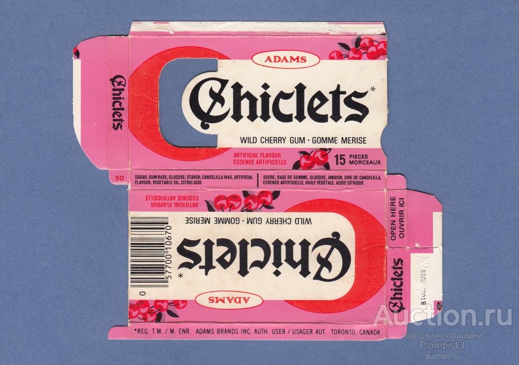Обертка Канада Adams Chiclets big box