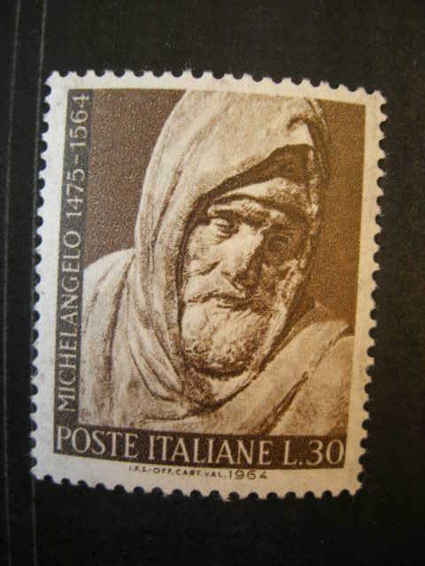 Италия 1964  Микеланджело - скульптура  MNH (дефект)