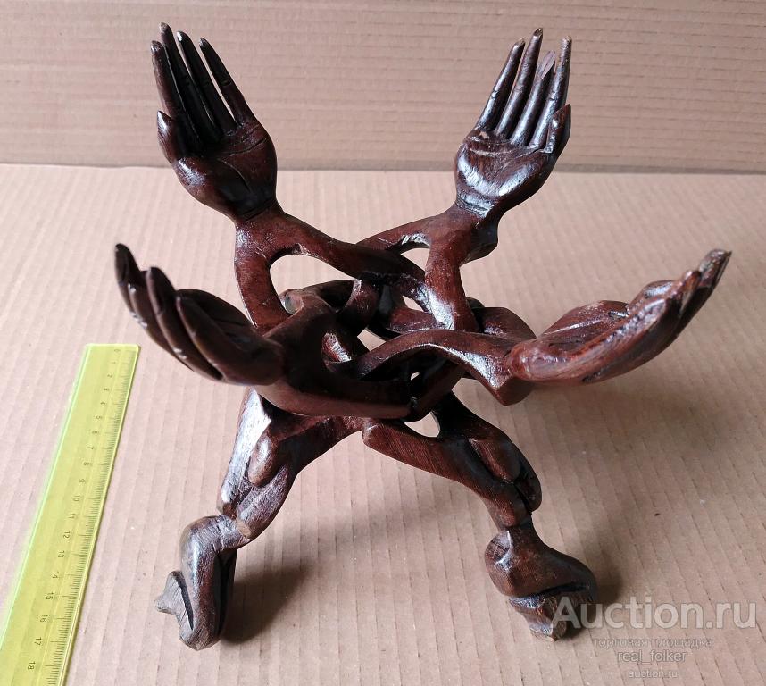 Деревянная складная подставка 70-х годов "Руки"