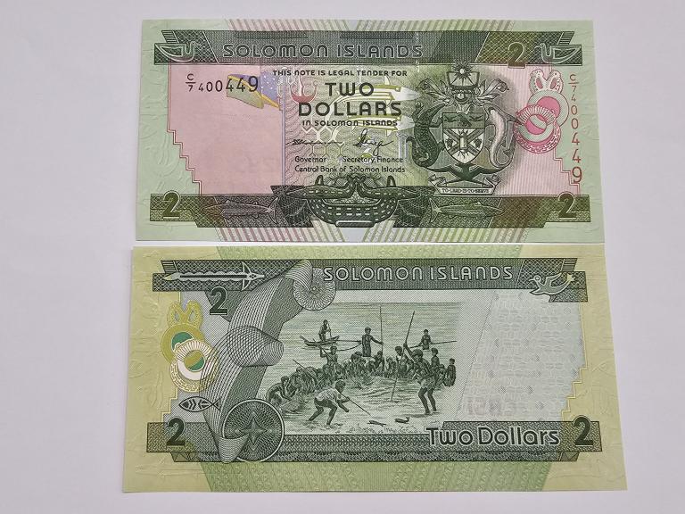 Купюра Банкнота  Соломоновы острова 2 доллара 1997   Ф 103  Состояние Пресс UNC